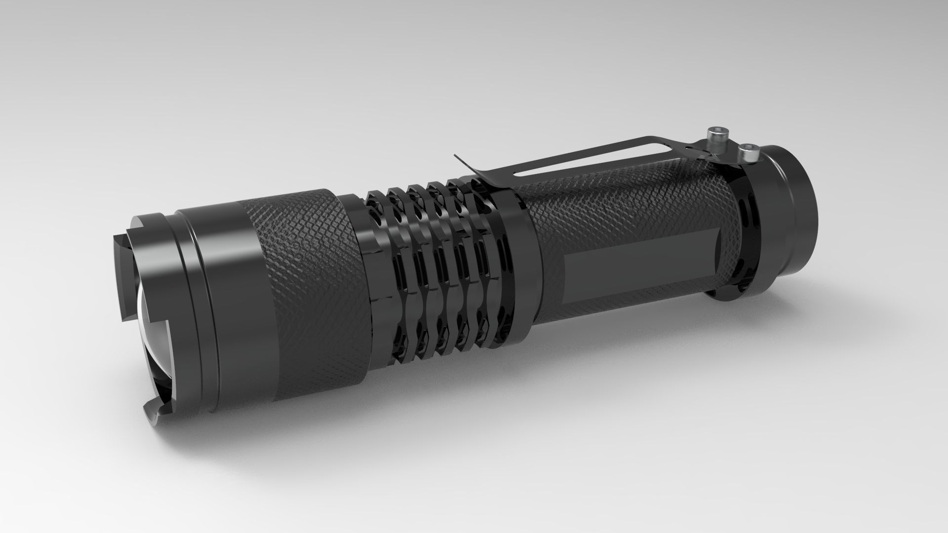 Flashlight with lens 3D model_4