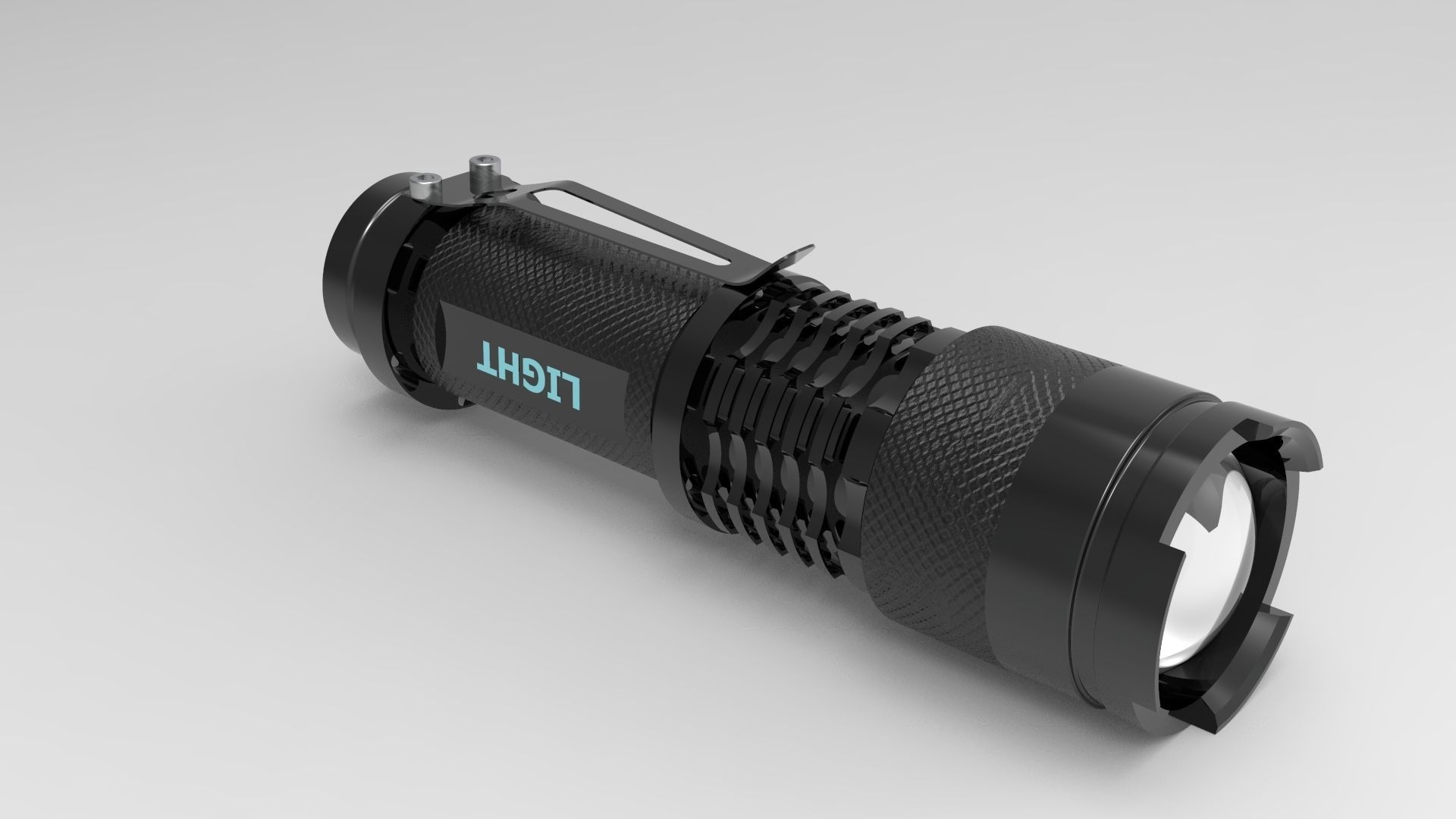 Flashlight with lens 3D model_1