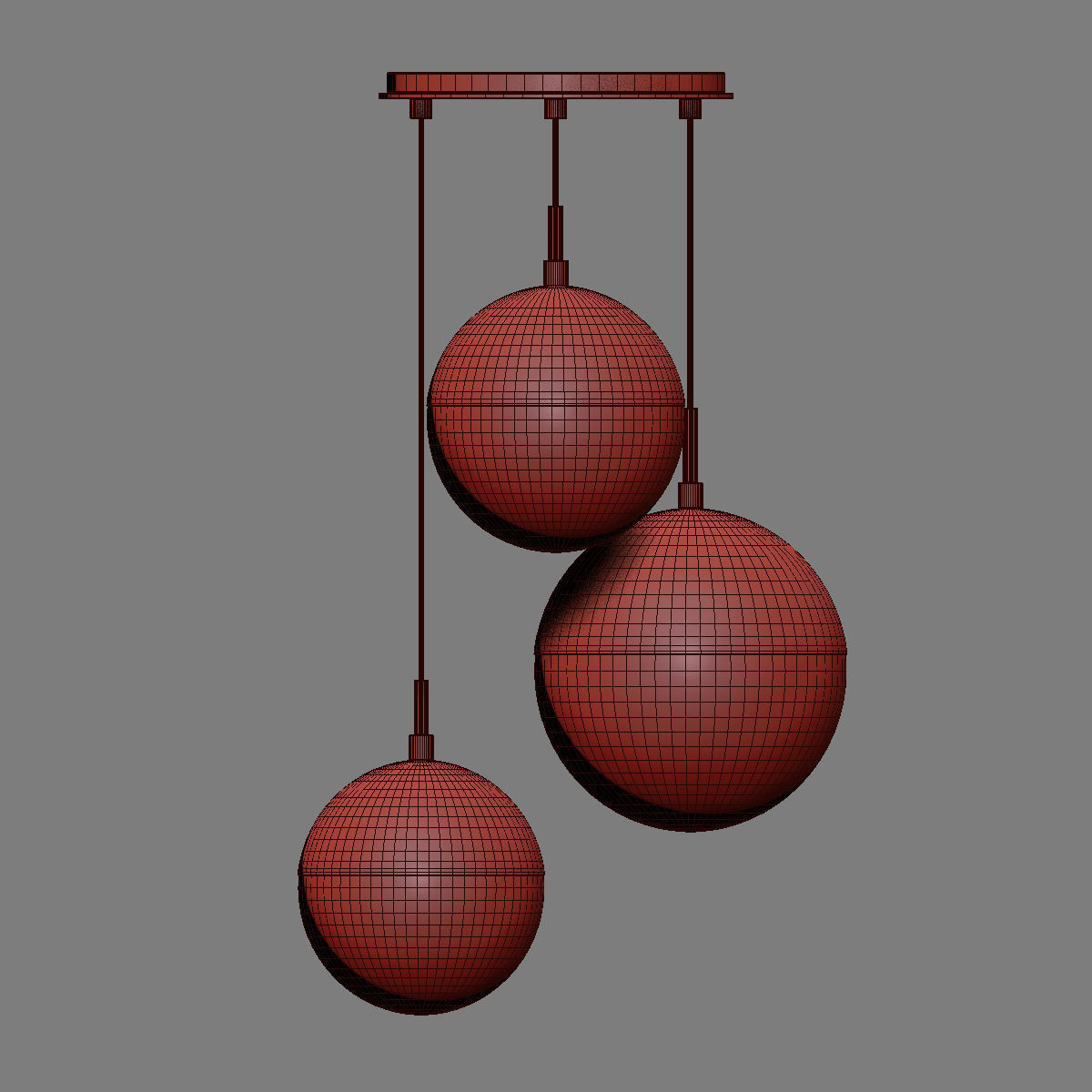 Copper Light Black Pendant 3 3D model_6