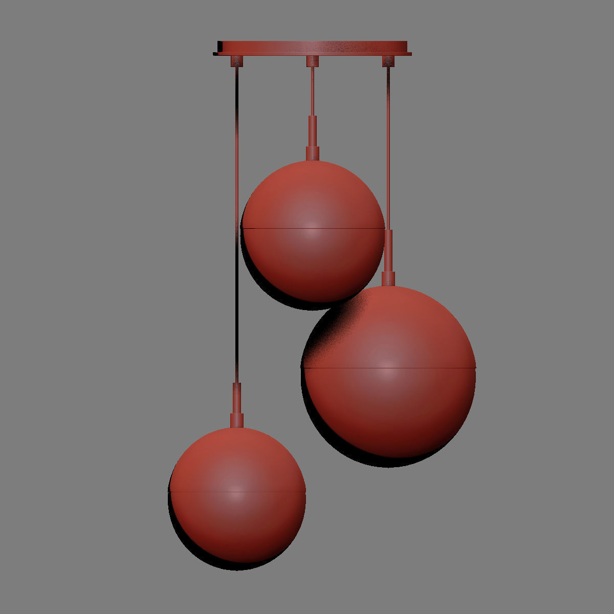 Copper Light Black Pendant 3 3D model_3