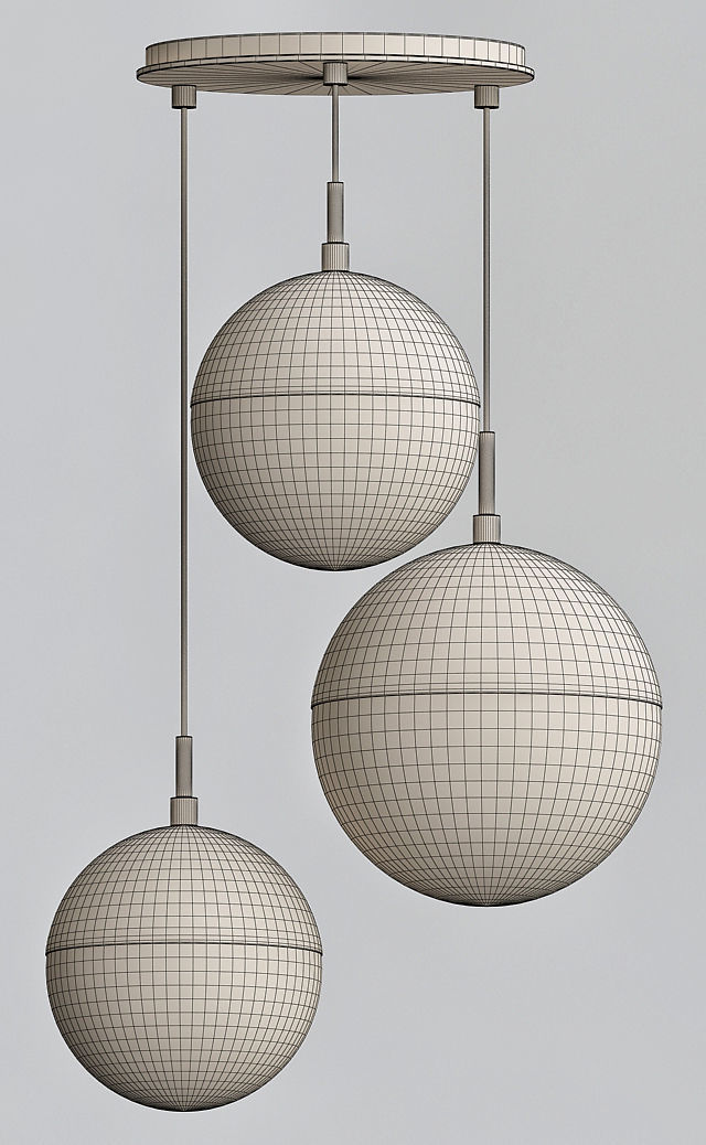 Copper Light Black Pendant 3 3D model_1