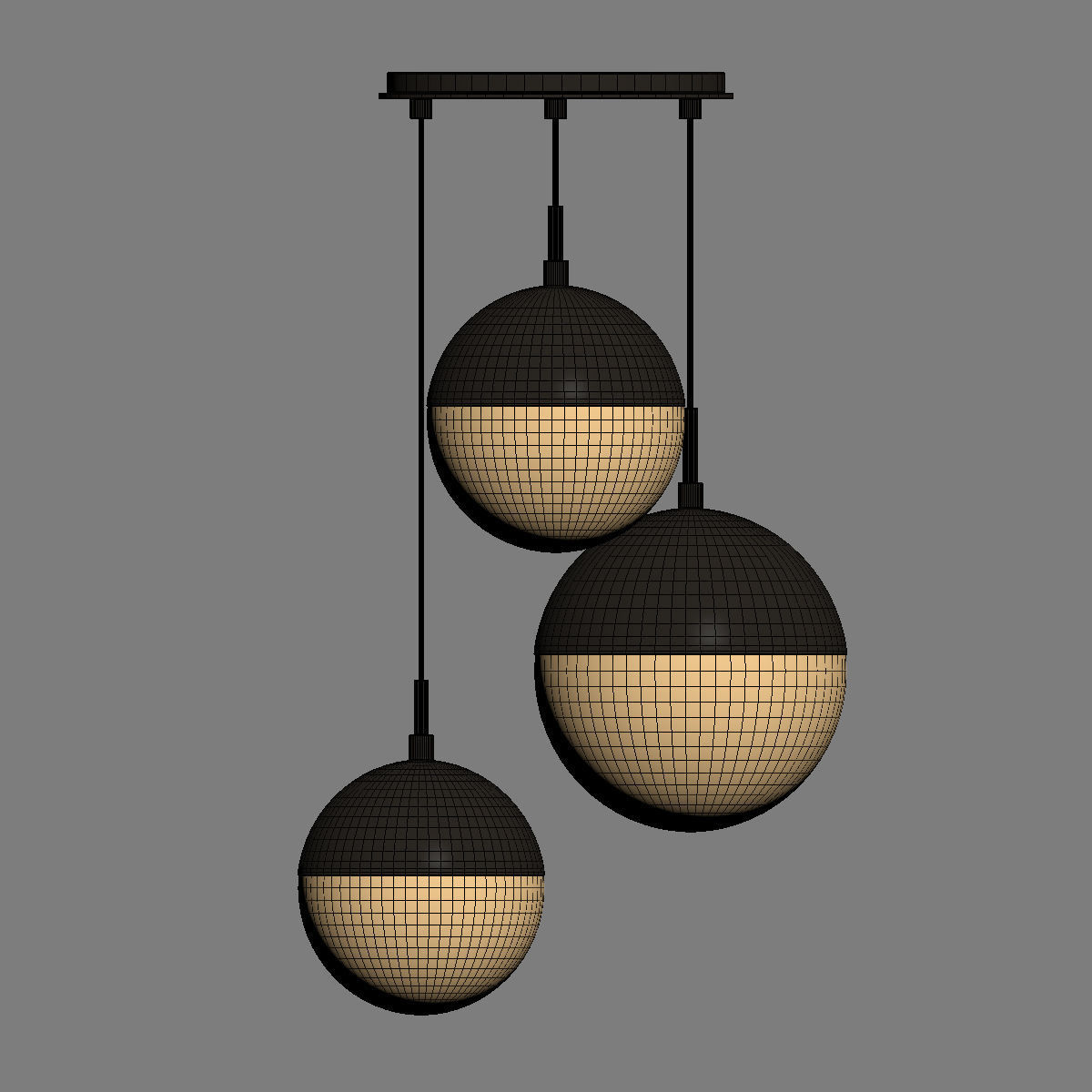 Copper Light Black Pendant 3 3D model_5