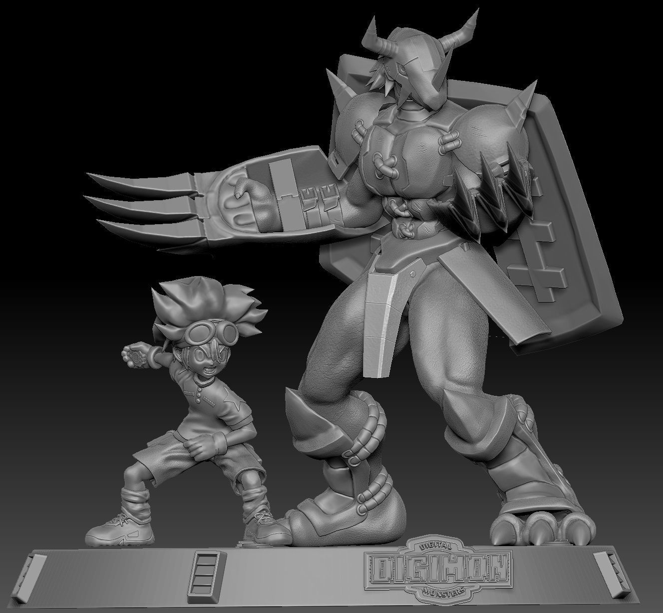 Digimon Tai and Wargreymon 3D print model_5