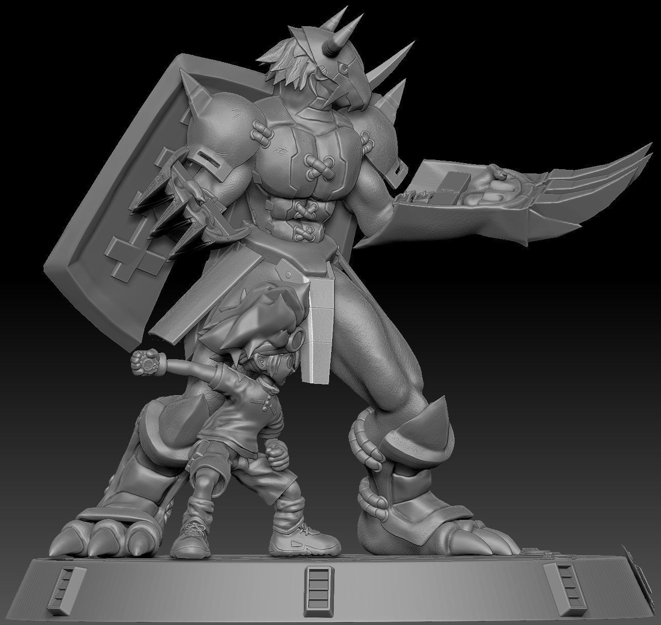 Digimon Tai and Wargreymon 3D print model_7