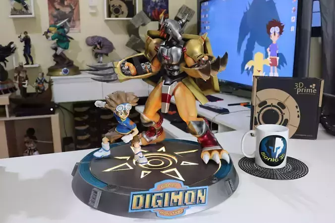 Digimon Tai and Wargreymon 3D print model