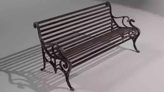 Low poly Victorian Bench
