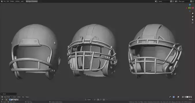 Various Football Helmets 3D Model Collection