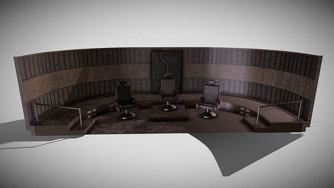 Empty Command Bridge Scene Low-poly 3D model