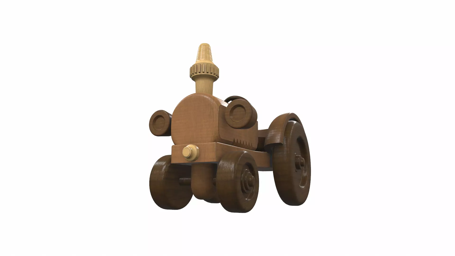 Wooden tractor toy 9 Free 3D model