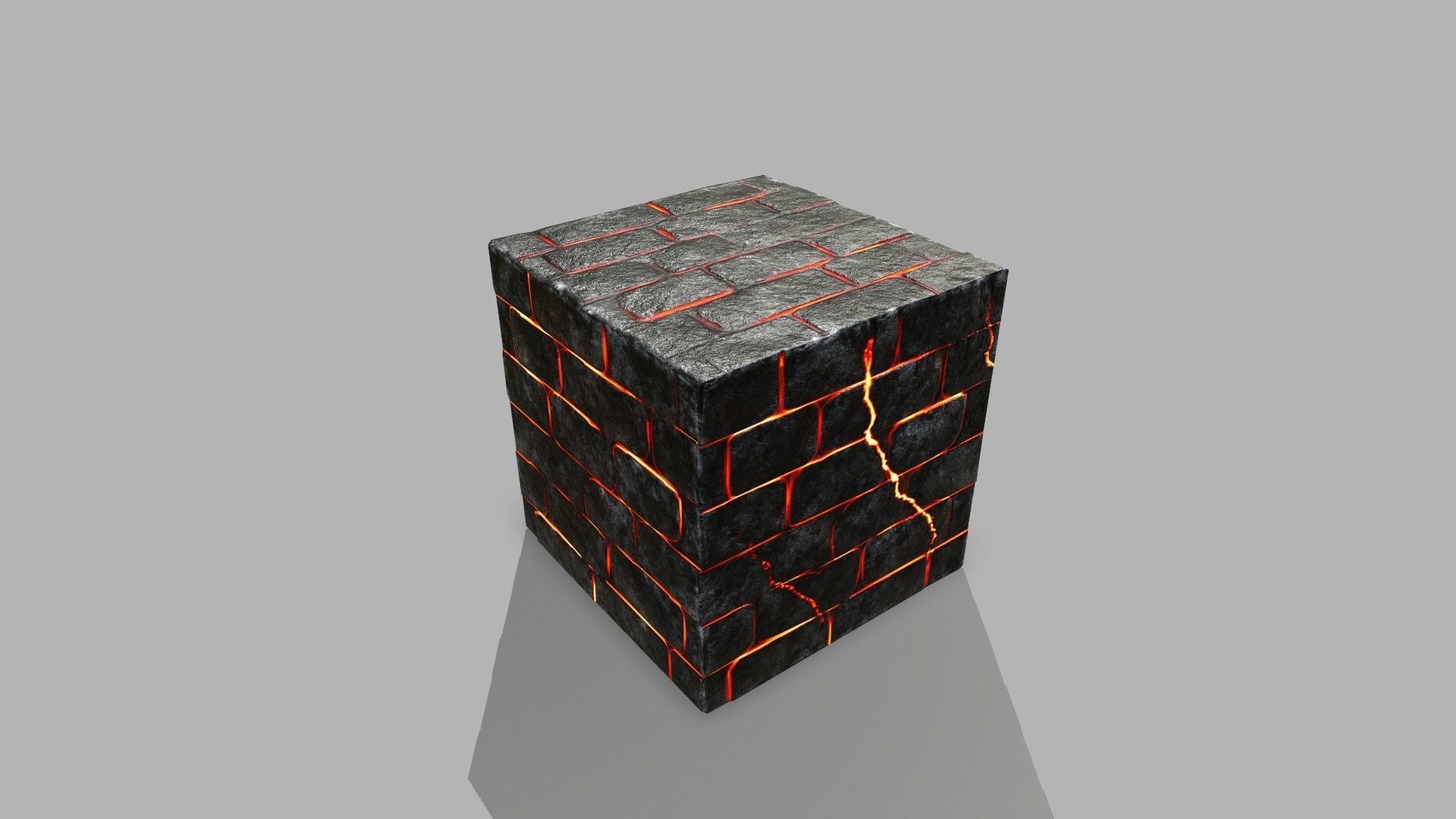 Stair Set of stairs with flames Low-poly 3D model_19