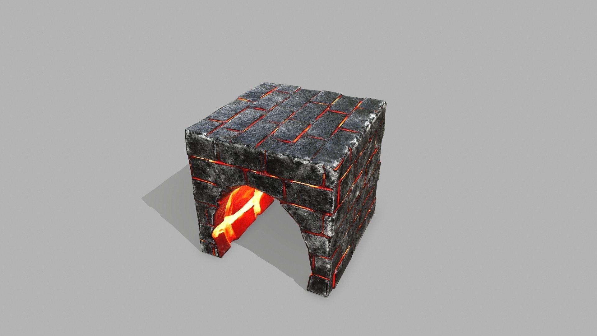 Stair Set of stairs with flames Low-poly 3D model_14