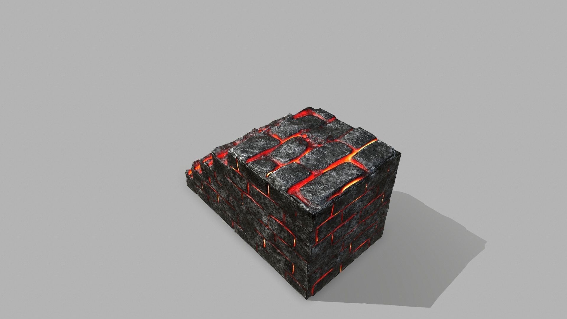 Stair Set of stairs with flames Low-poly 3D model_9