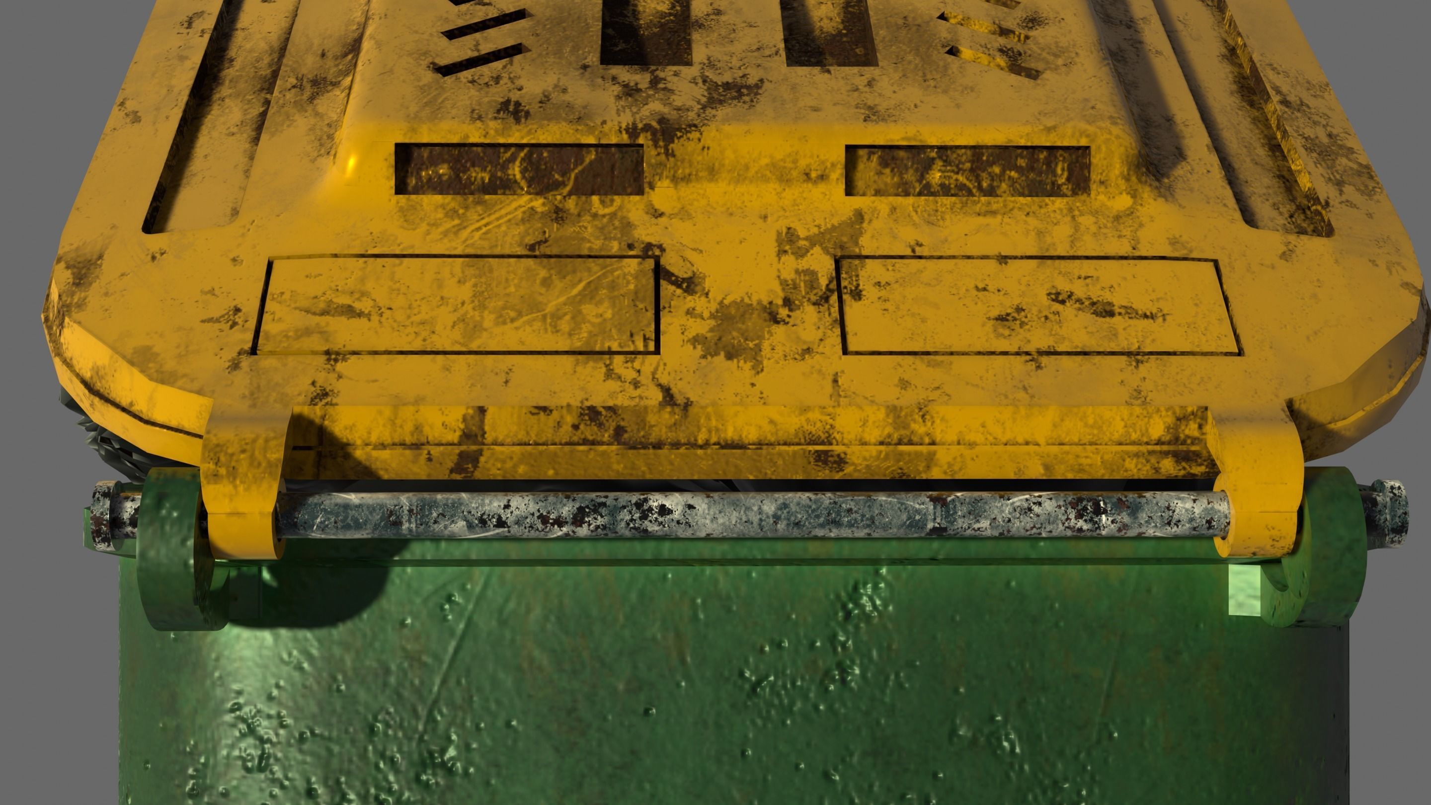 Garbage can Low-poly 3D model_5