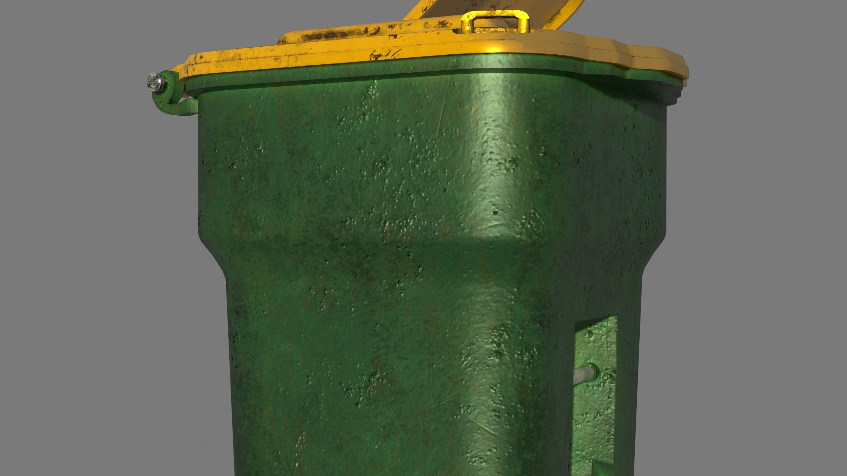 Garbage can Low-poly 3D model_6