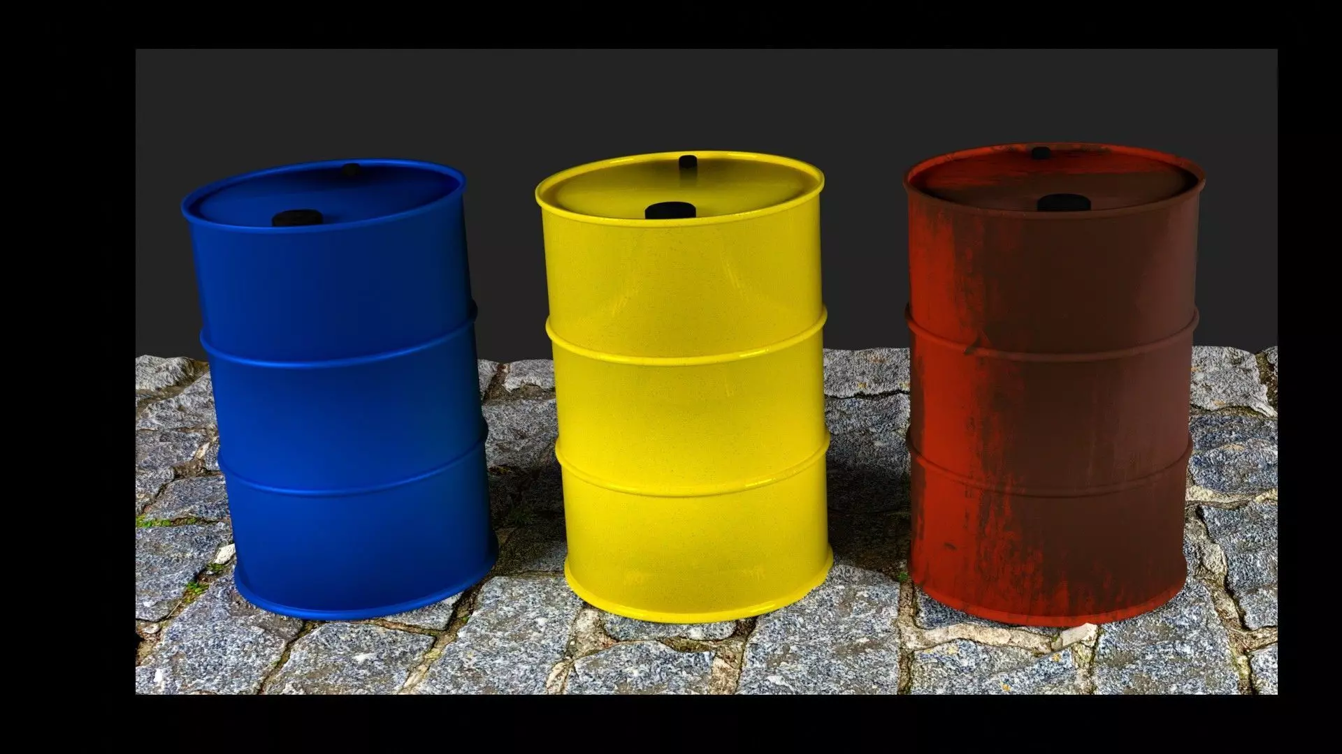 Oil barrel Free low-poly 3D model_0