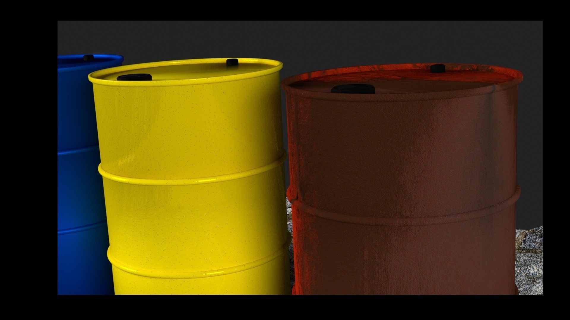 Oil barrel Free low-poly 3D model_1