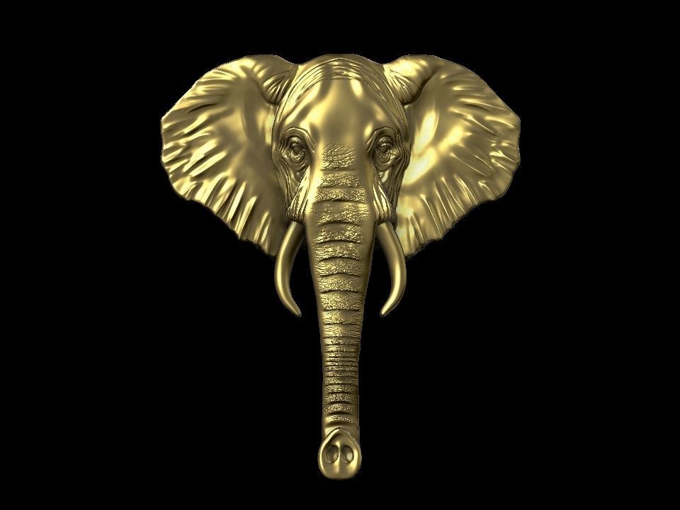 Elephant bas relief pendant 3D print model_13
