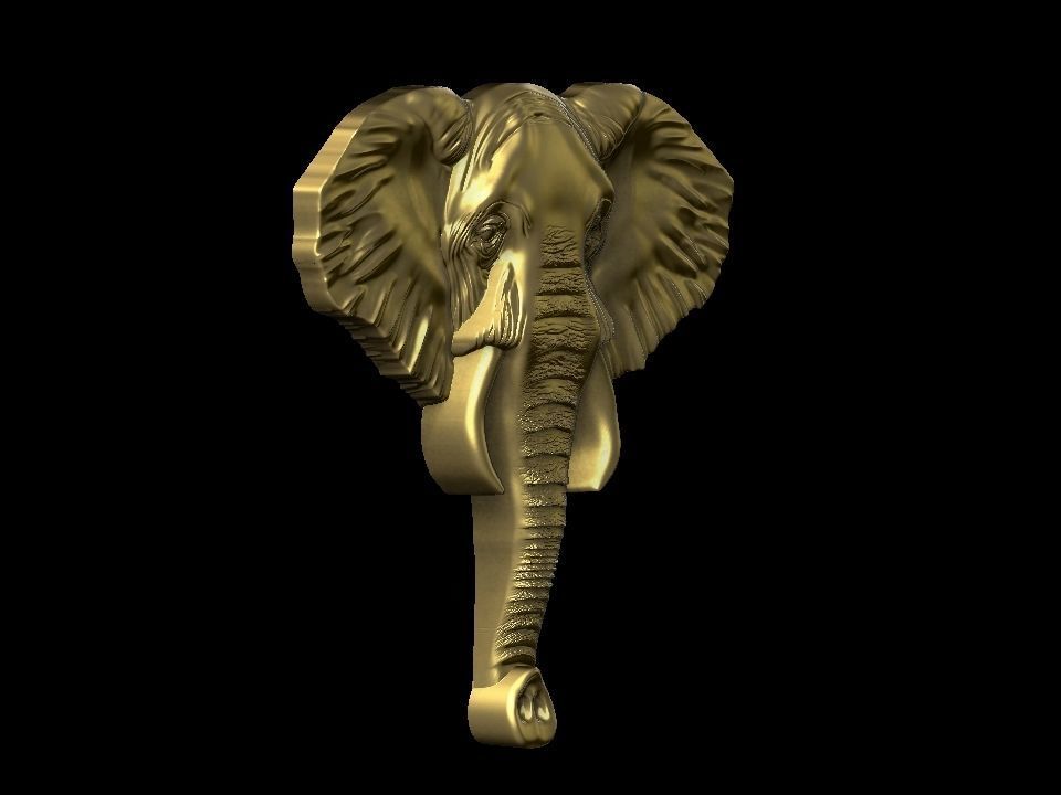 Elephant bas relief pendant 3D print model_14
