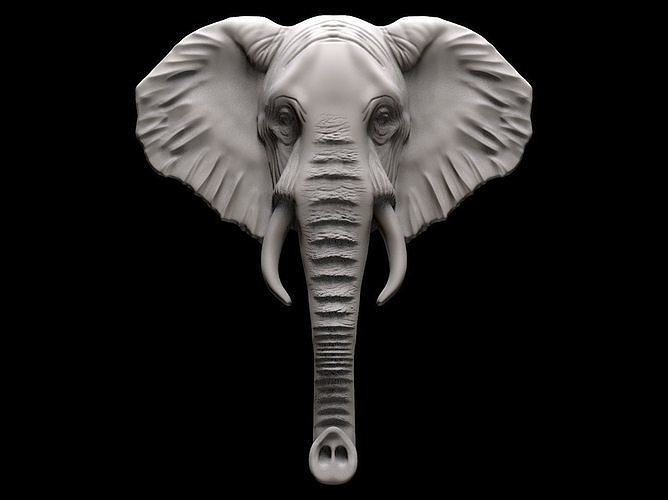 Elephant bas relief pendant 3D print model