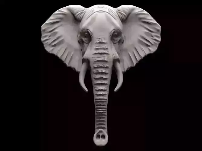 Elephant bas relief pendant 3D print model