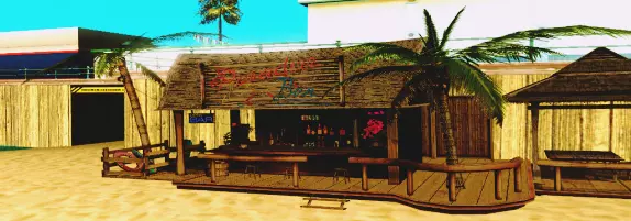 Beach Bar Game Ready PACK Low-poly 3D model_0