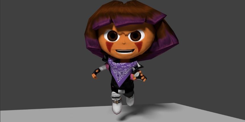 Apocalypse Dora Low-poly 3D model_4