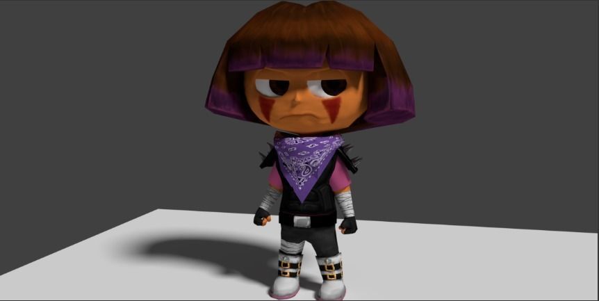 Apocalypse Dora Low-poly 3D model_2