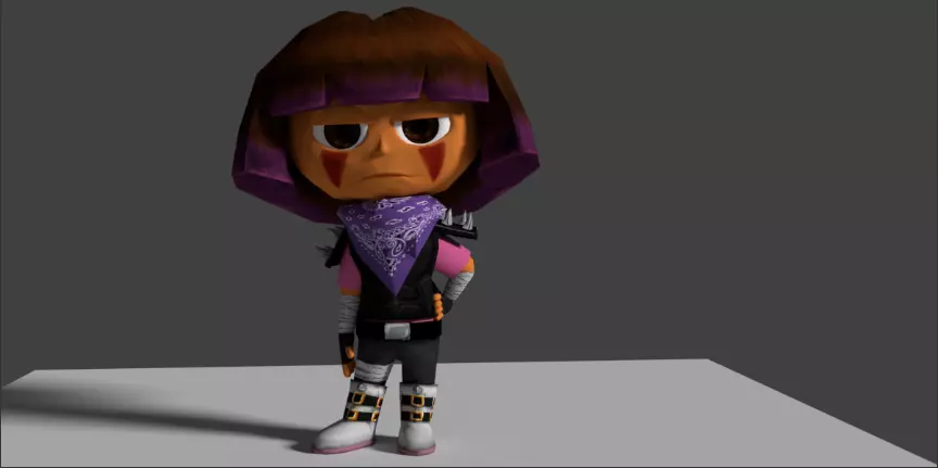Apocalypse Dora Low-poly 3D model_0
