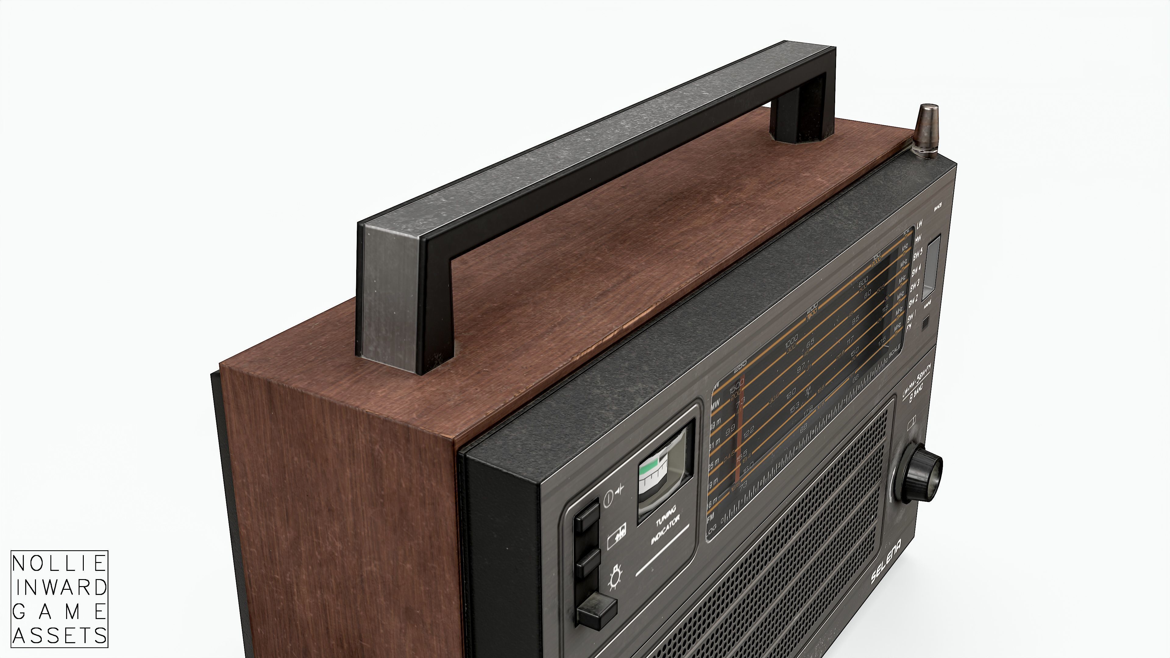 Soviet Old Radio Low-poly 3D model_5