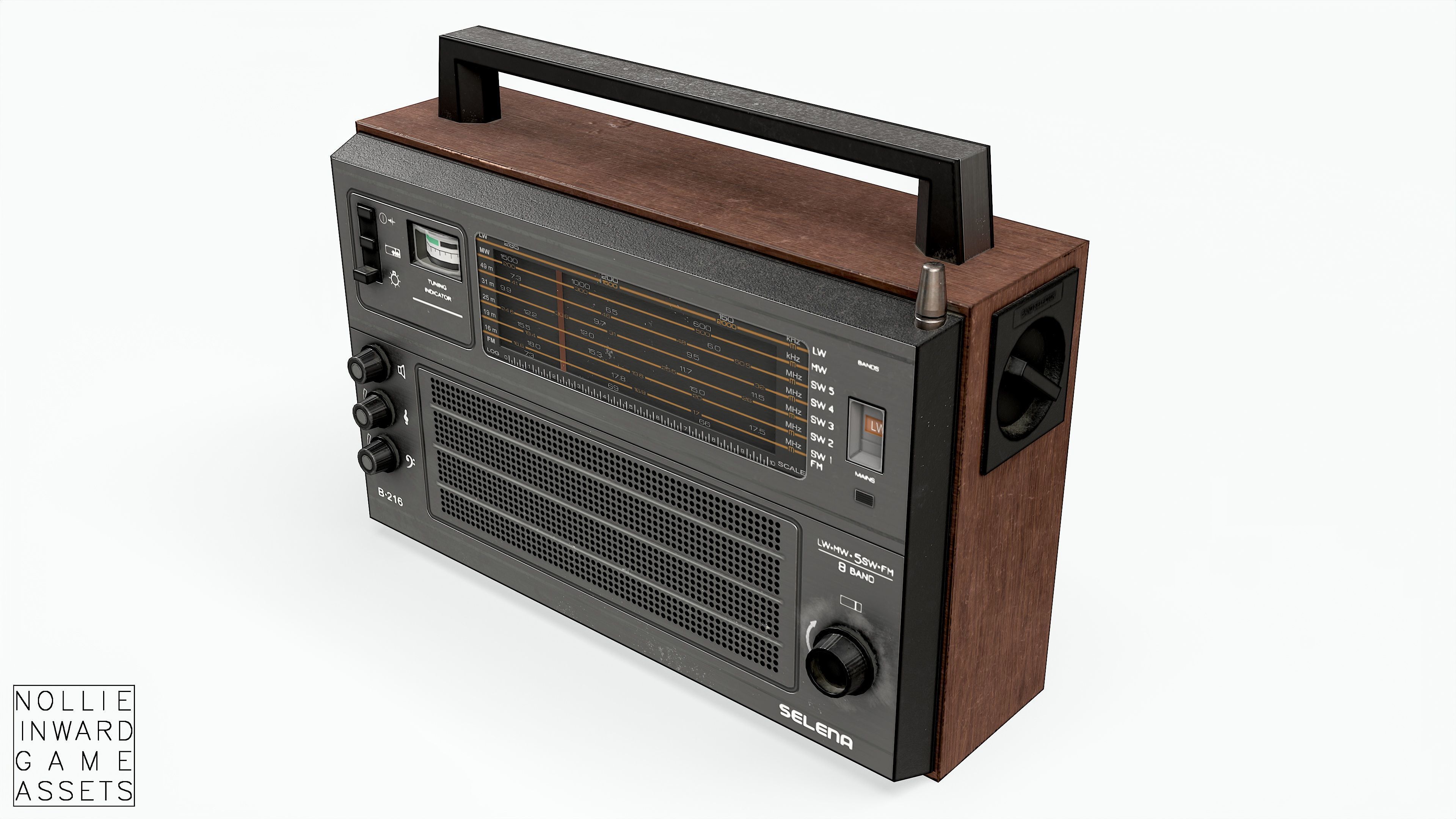 Soviet Old Radio Low-poly 3D model_2