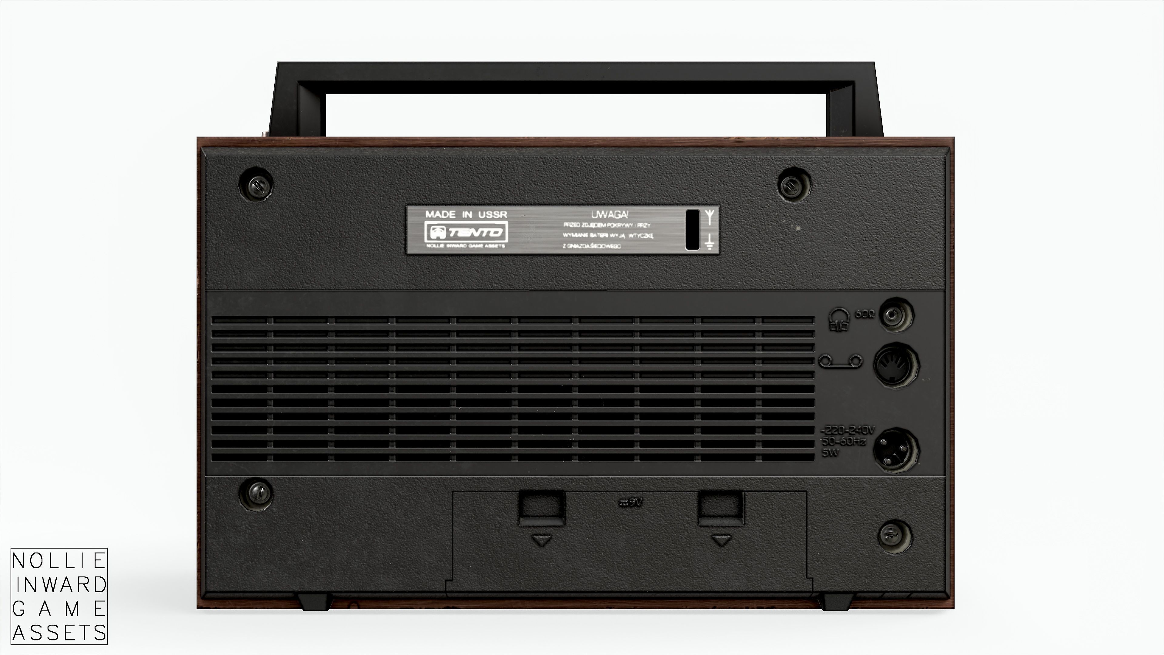 Soviet Old Radio Low-poly 3D model_7