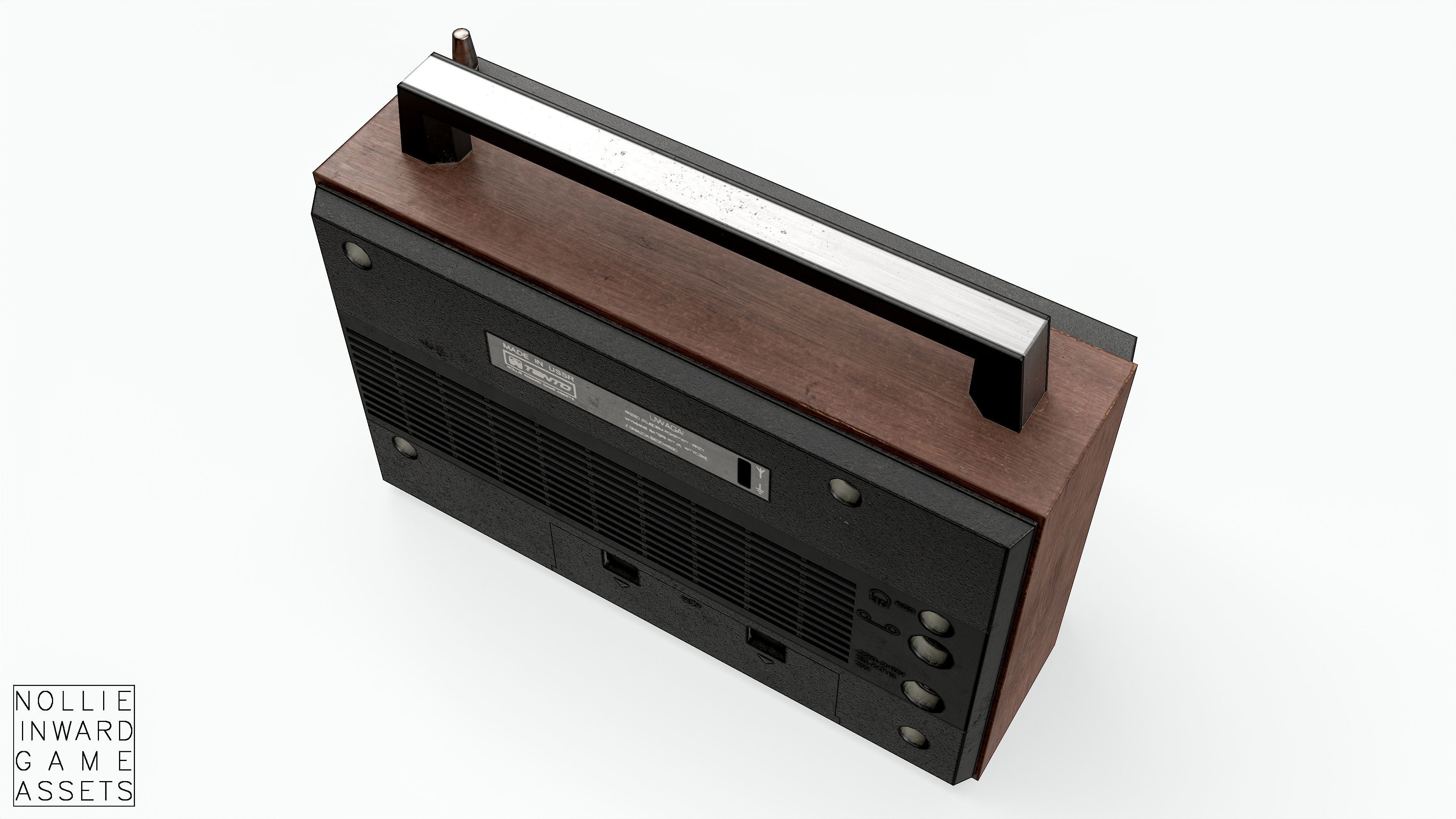 Soviet Old Radio Low-poly 3D model_4