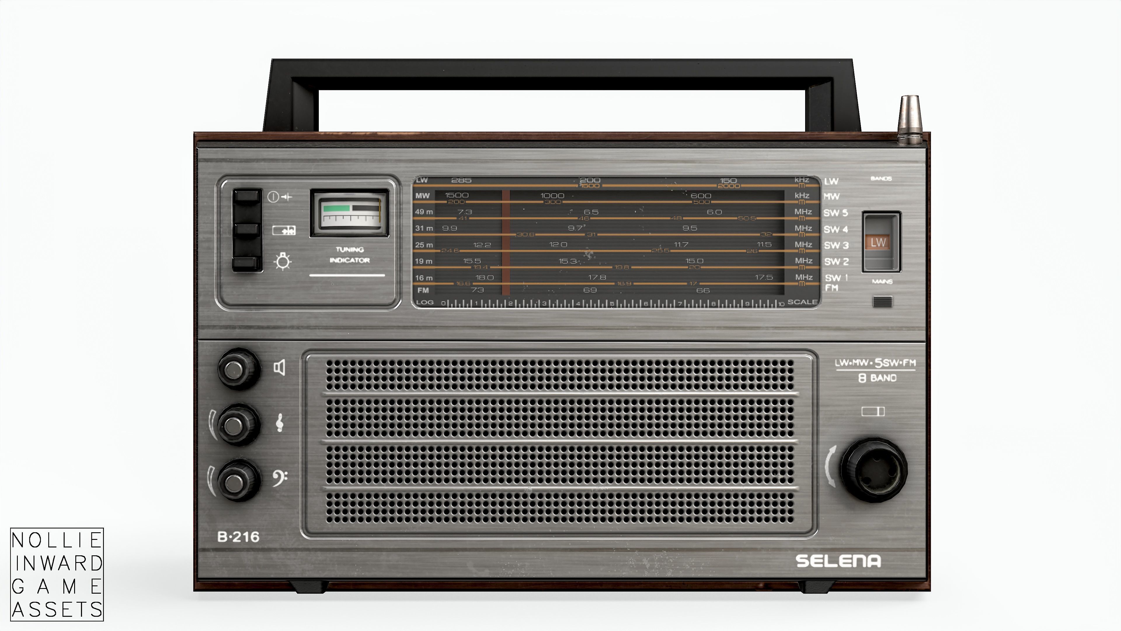 Soviet Old Radio Low-poly 3D model_1