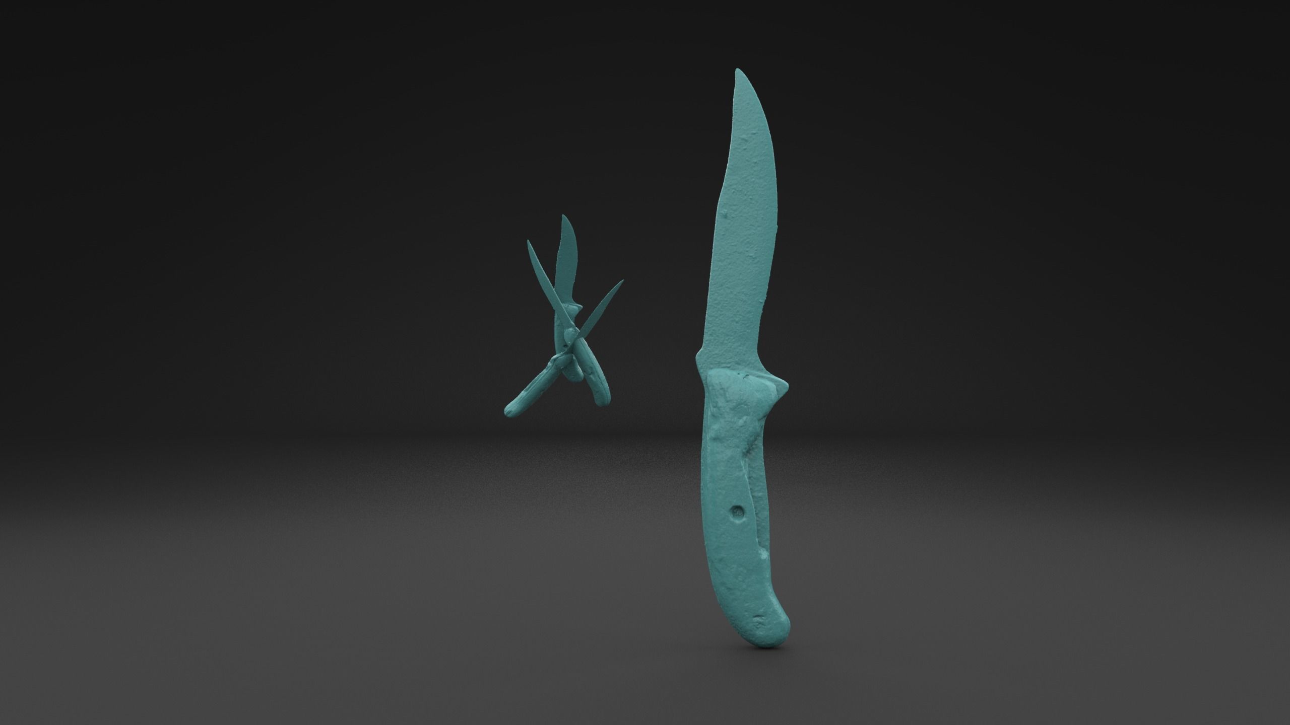 Scanned Old Knife 3D Print Model
