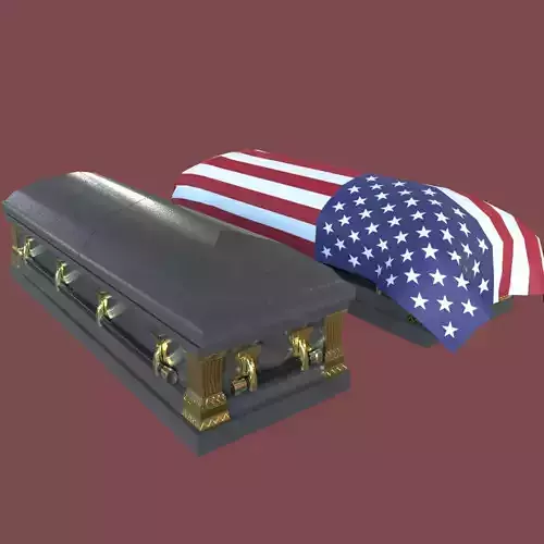 Low Poly Military Coffin Low-poly 3D model