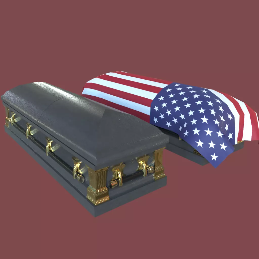 Low Poly Military Coffin Low-poly 3D model