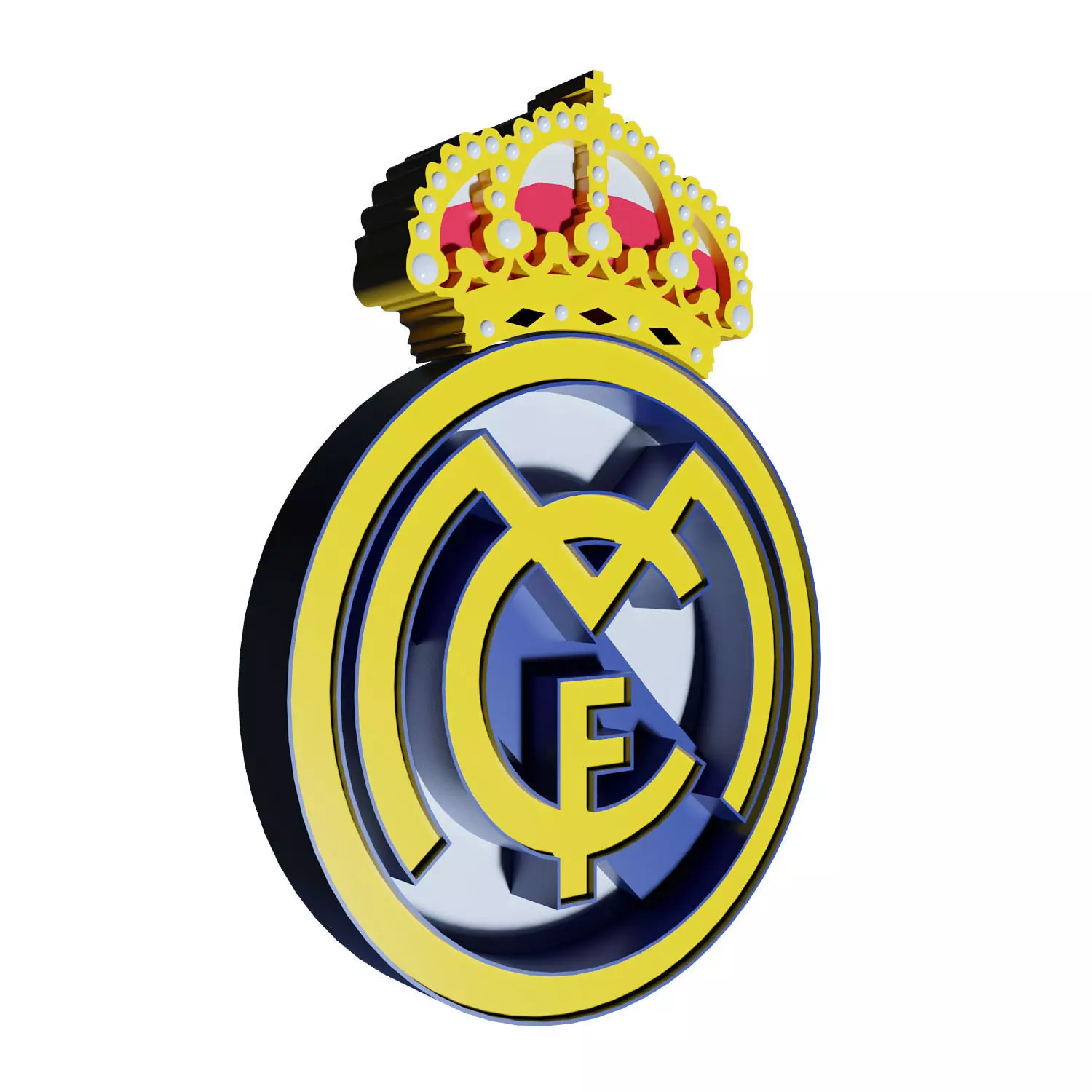 real madrid logo 3D model 3D printable | CGTrader, image size:1500x1500