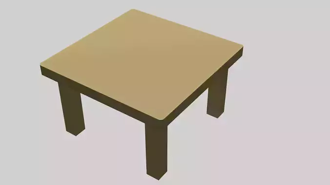 Minimalist textured table fbx obj stl