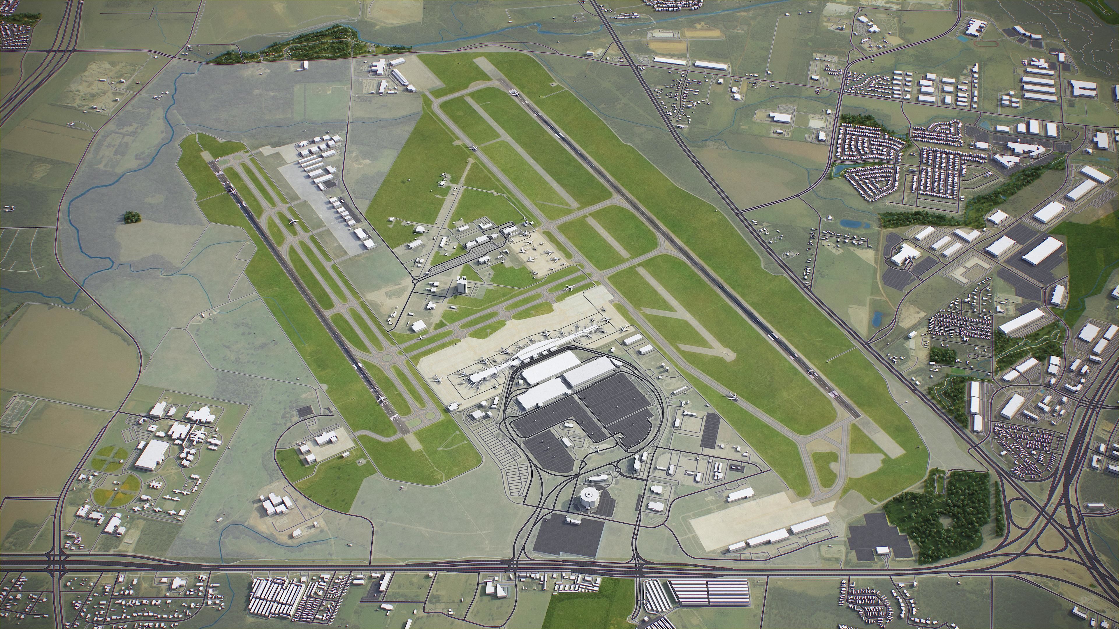 Austin - Bergstrom Airport Low-poly 3D model_3