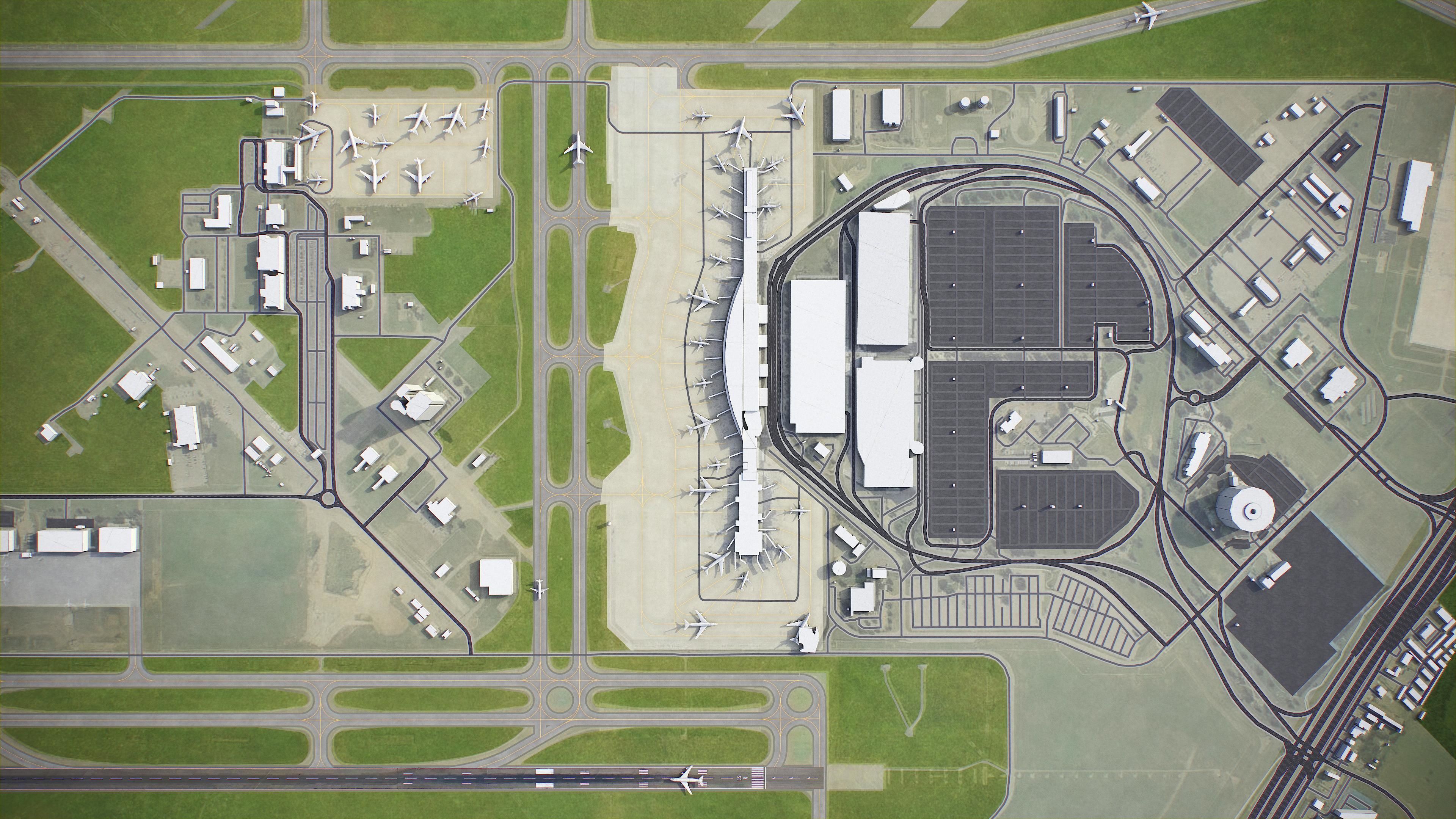Austin - Bergstrom Airport Low-poly 3D model_6