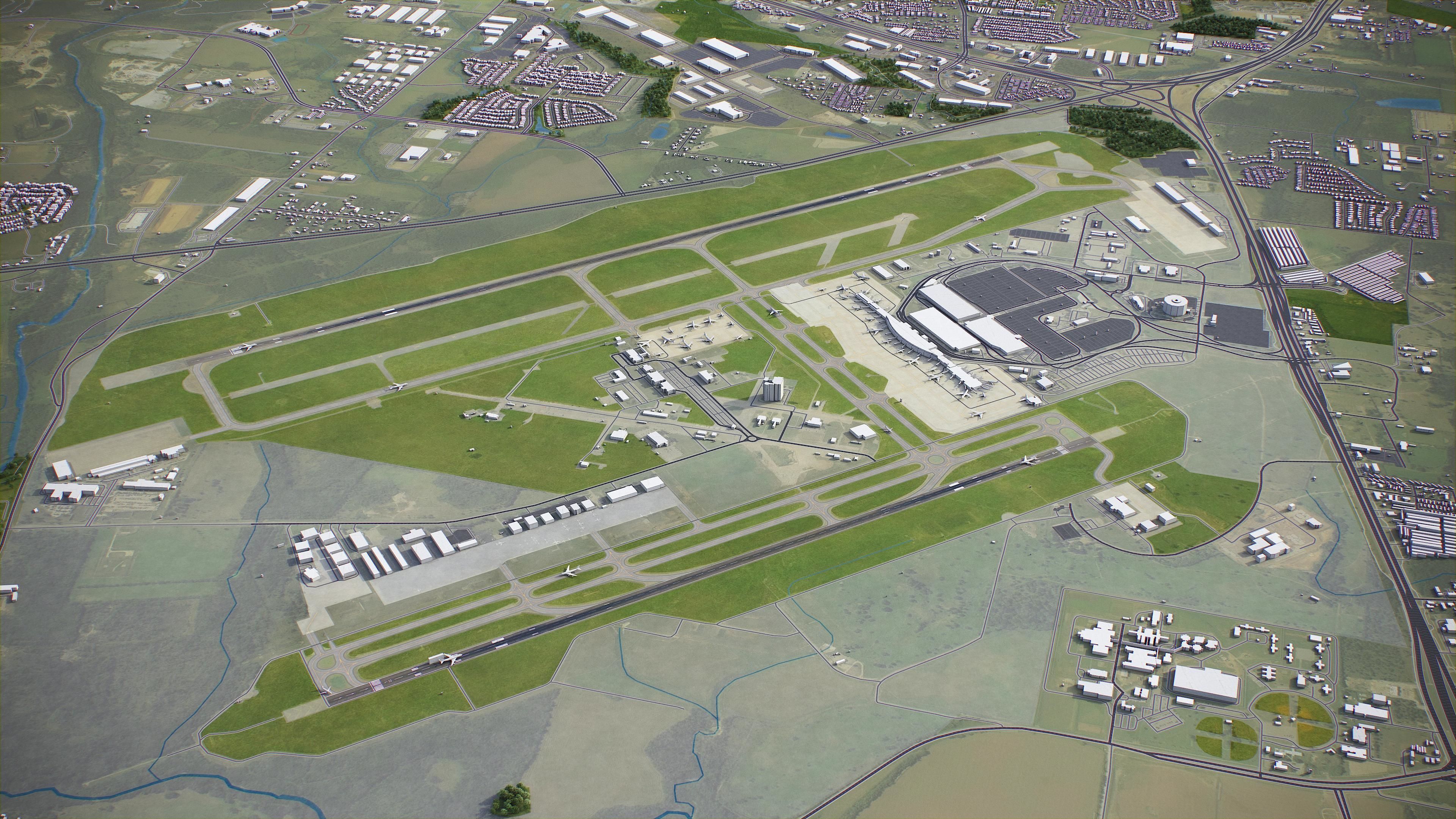 Austin - Bergstrom Airport Low-poly 3D model_5