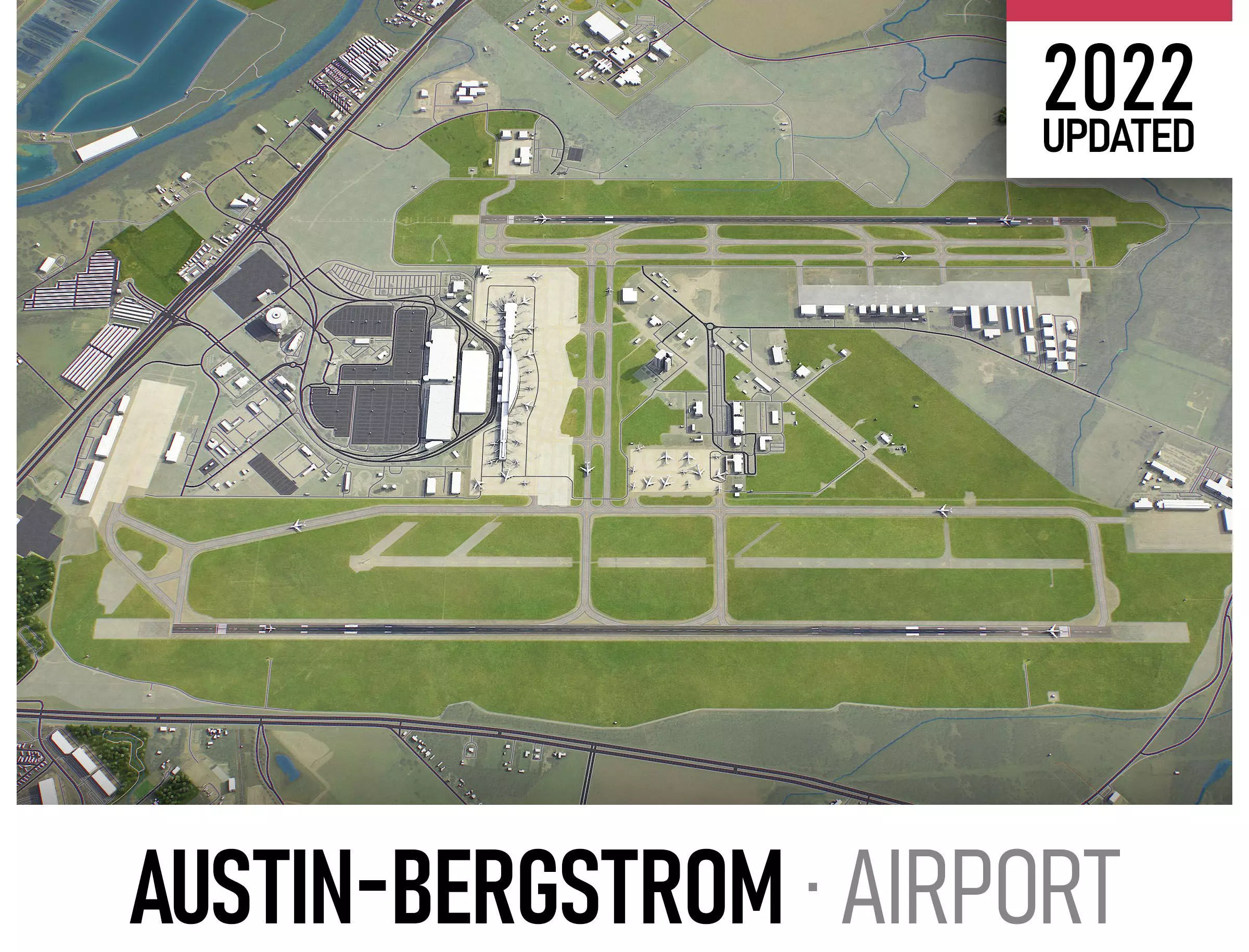 Austin - Bergstrom Airport Low-poly 3D model_0