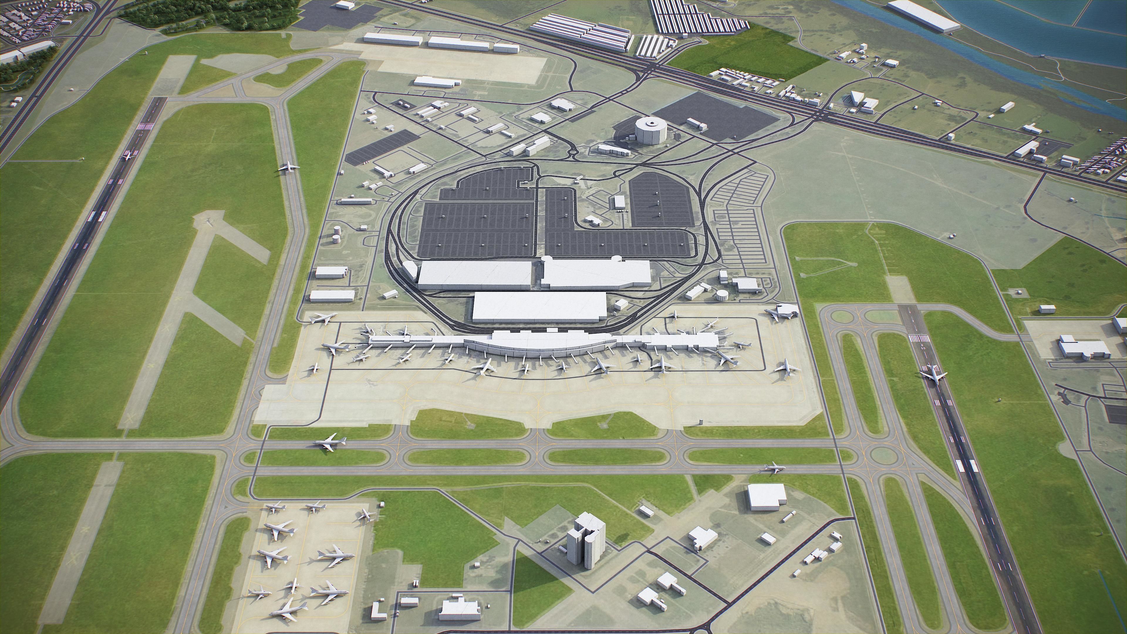 Austin - Bergstrom Airport Low-poly 3D model_1