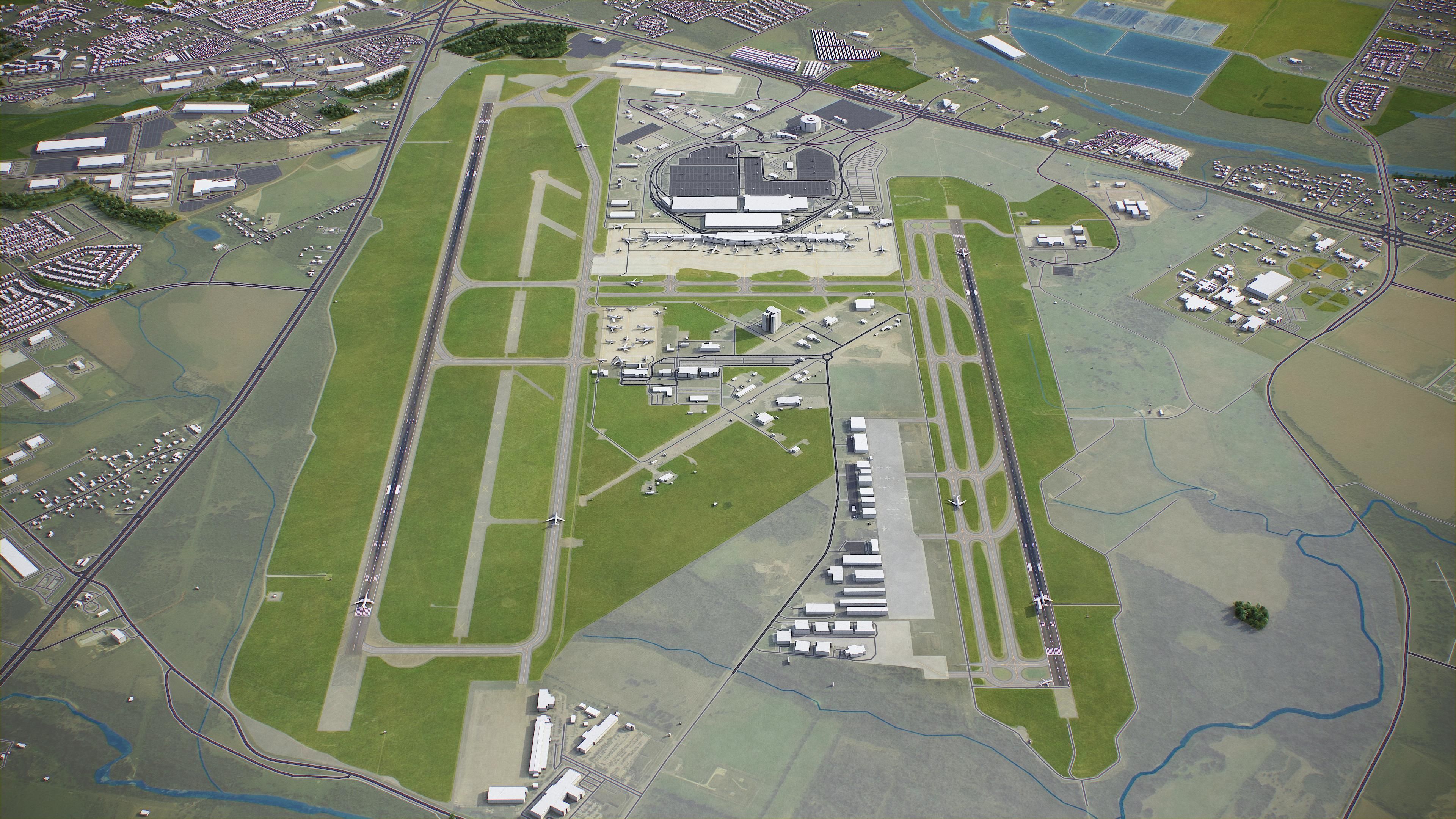 Austin - Bergstrom Airport Low-poly 3D model_2