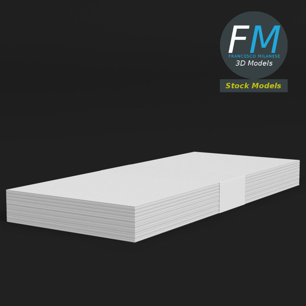 Banknotes stack mockup 3D model_3