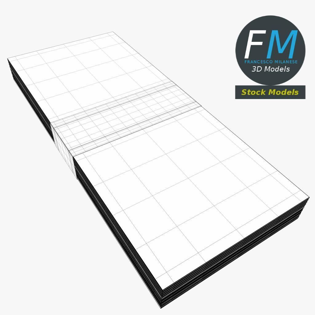 Banknotes stack mockup 3D model_7