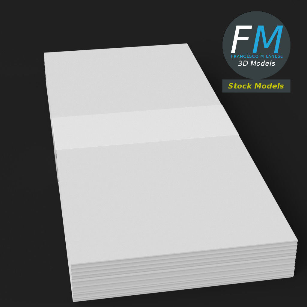 Banknotes stack mockup 3D model_5