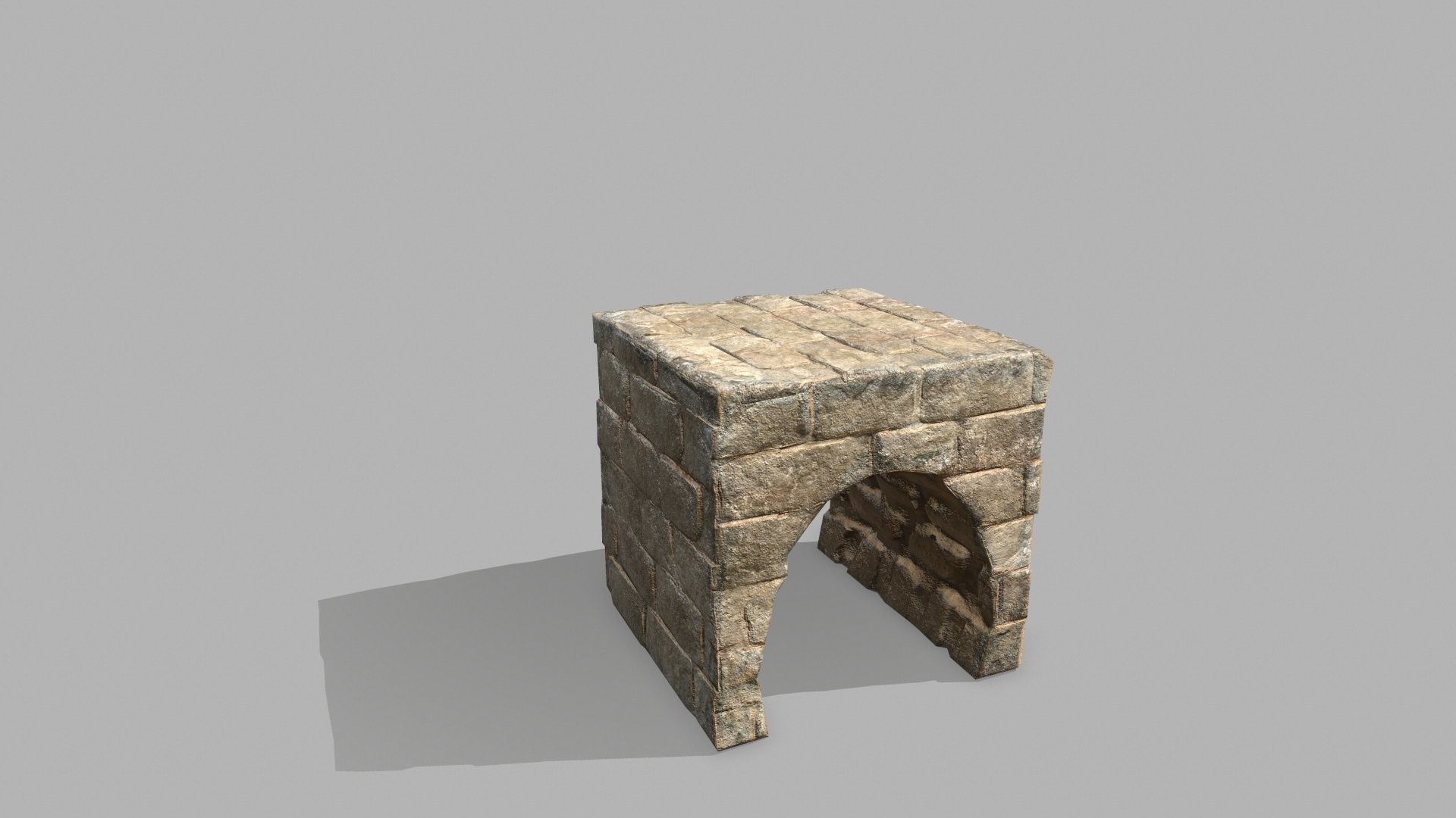 Stair Set stone arch with stairs Low-poly 3D model_10