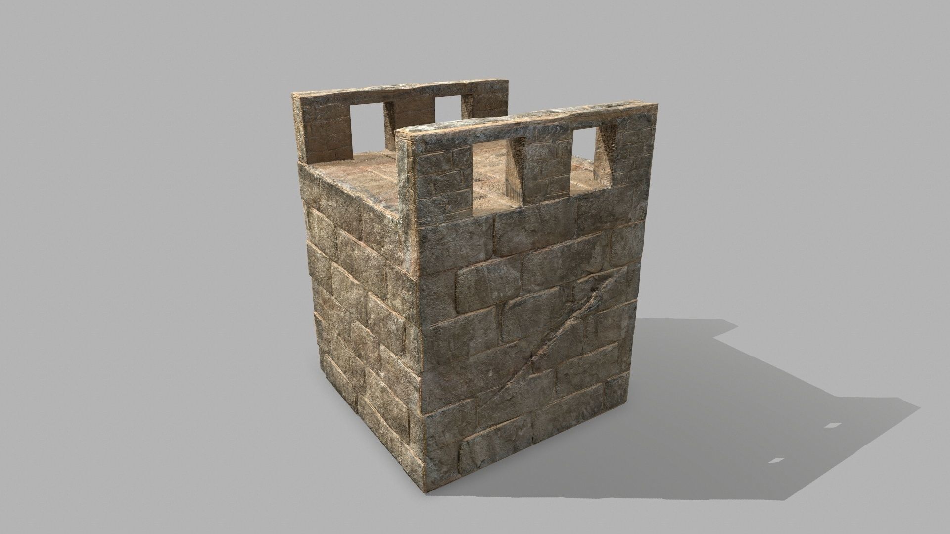 Stair Set stone arch with stairs Low-poly 3D model_22
