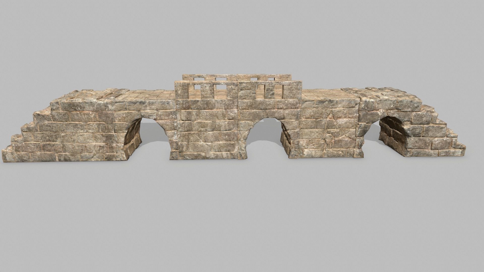 Stair Set stone arch with stairs Low-poly 3D model_2
